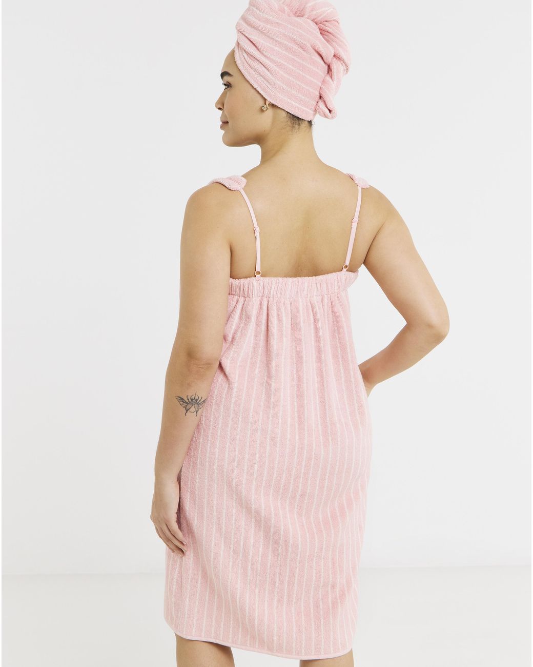 Pretty Secrets Pink Towelling Shower Wrap & Turban