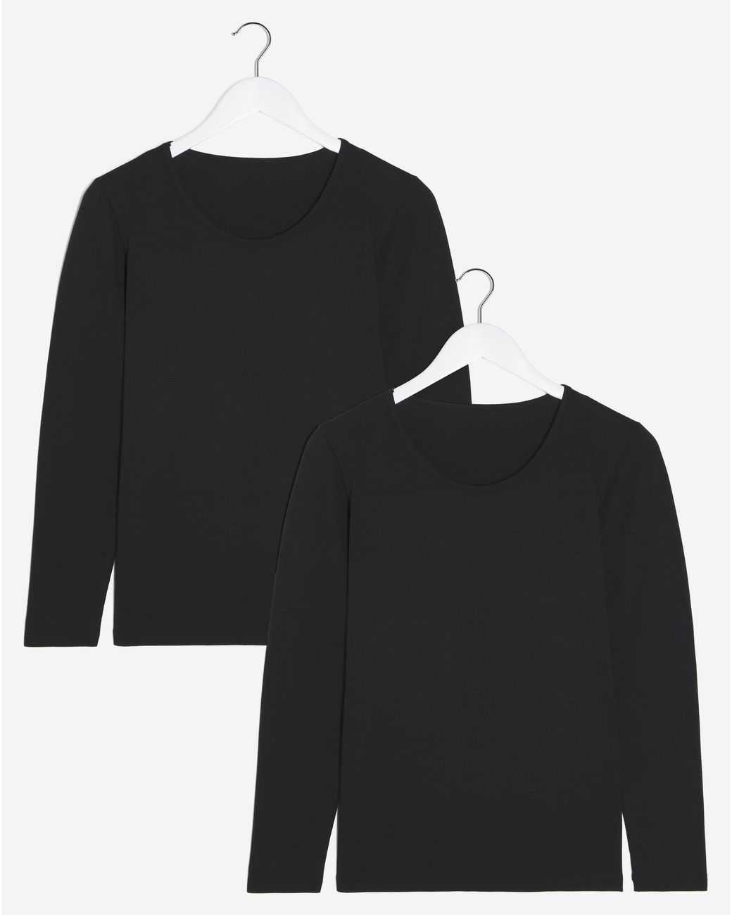 Pretty Secrets Black 2 Pack Thermal Long Sleeve Tops