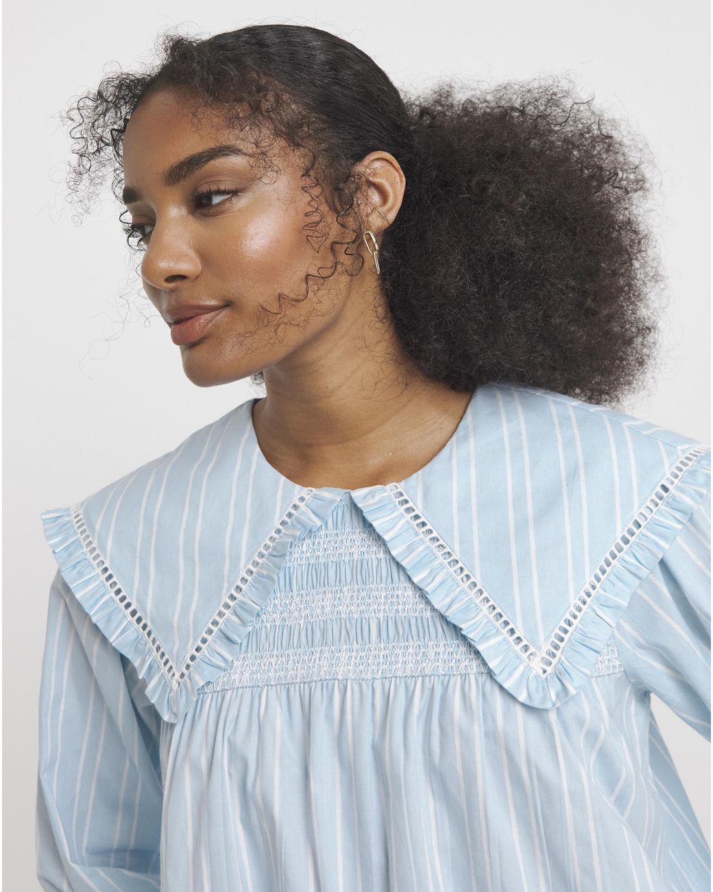 Neon Rose Blue Stripe Smock Dress