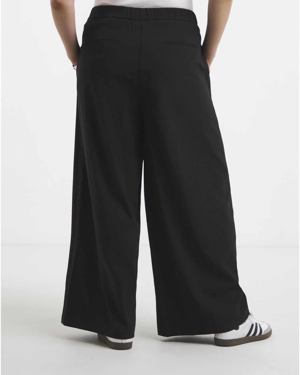 Simply Be Black Magisculpt Wide Leg Reg Trousers
