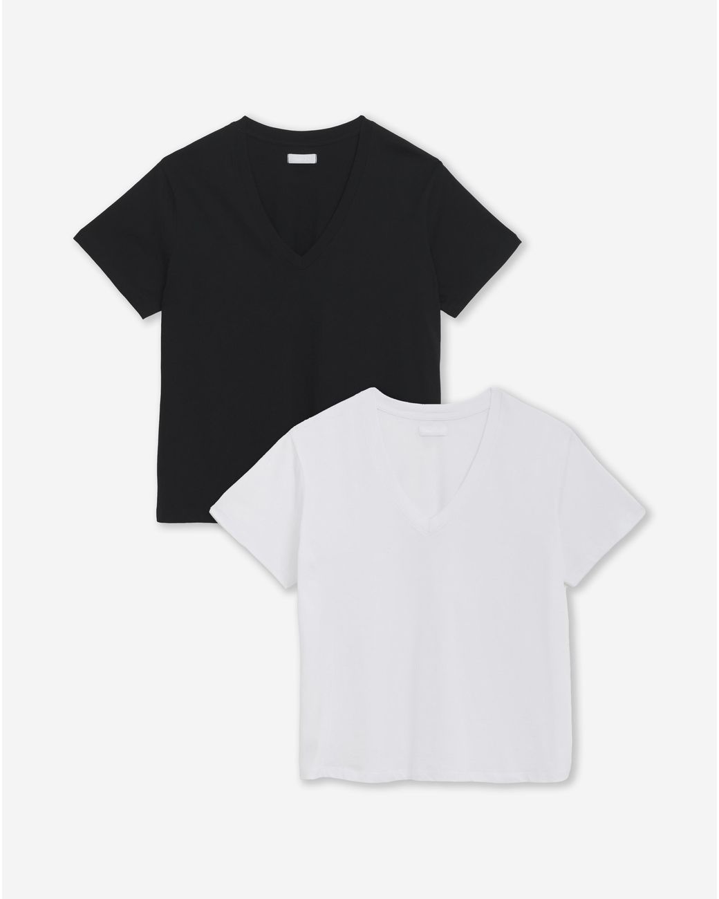 Simply Be White 2 Pack Longline V Neck T-Shirts