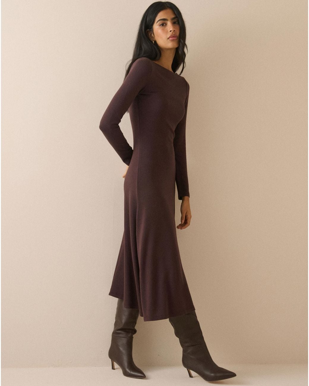 Nobody's Child Natural Bronte Jersey Midi Dress