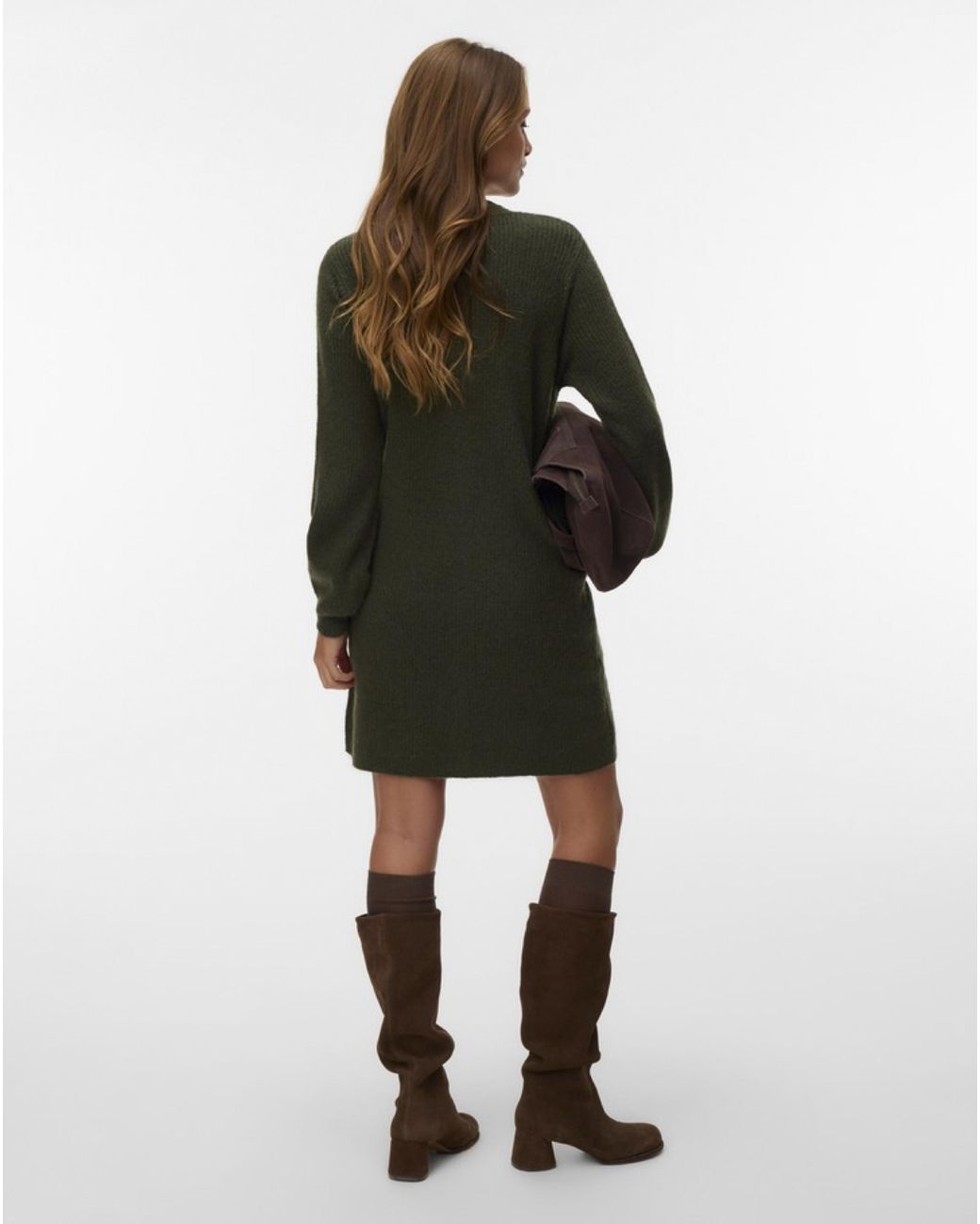 Vero Moda Green Karla Knitted Button Dress