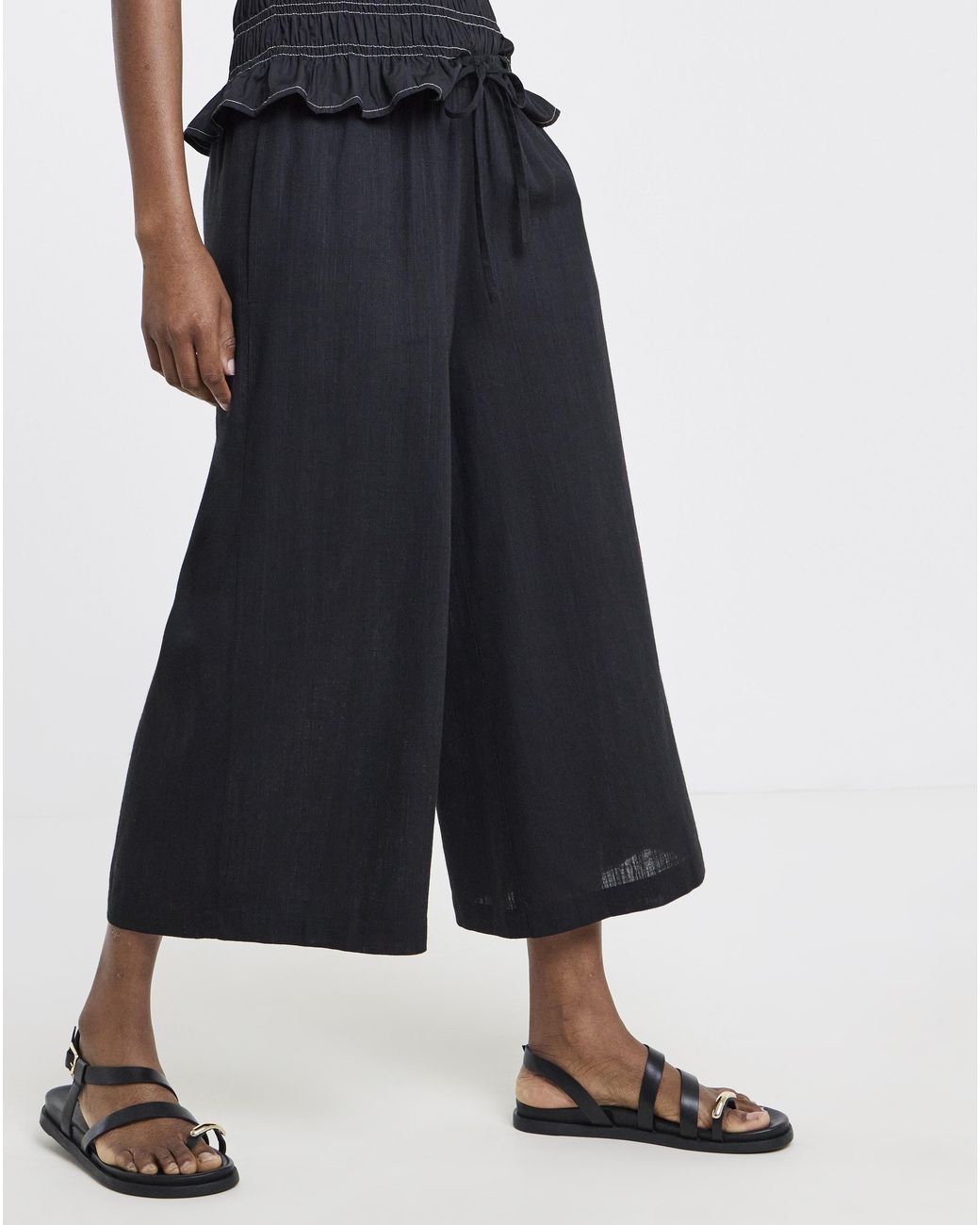 Simply Be Blue Linen Culotte