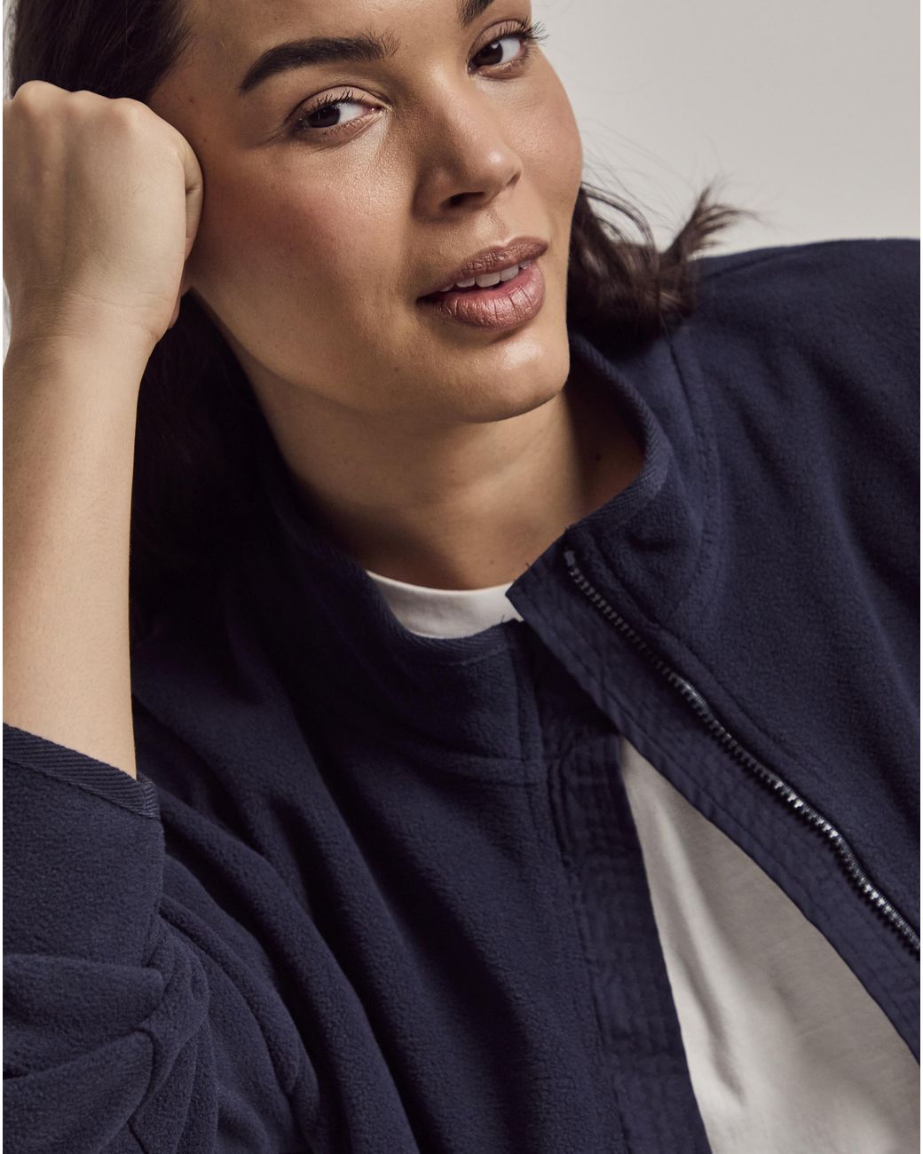 Julipa Blue Petite Zip Through Pocket Fleece