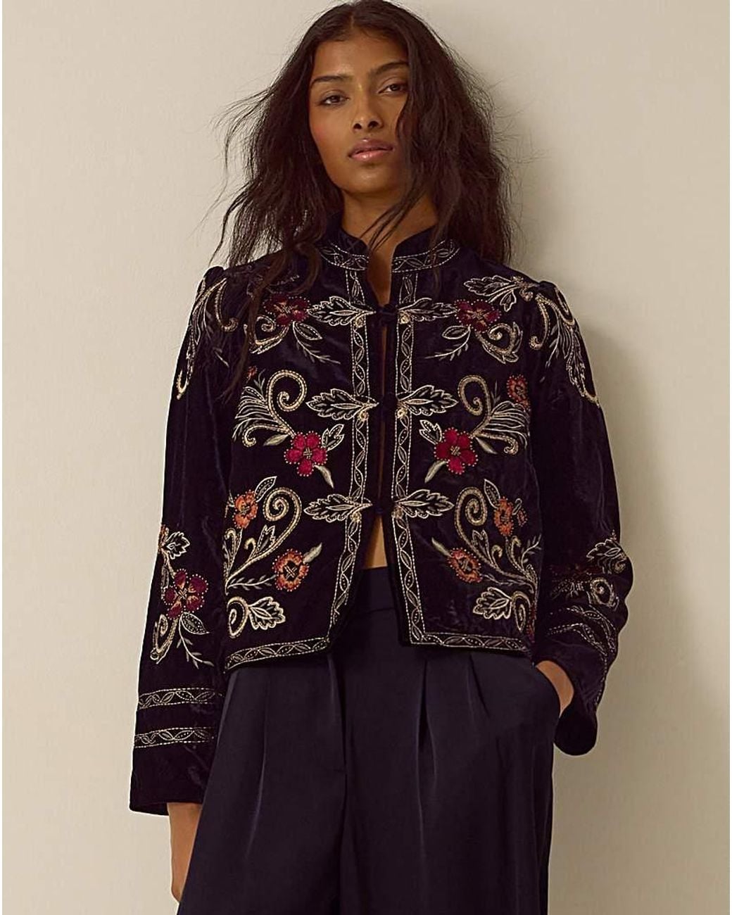 Monsoon Black Frankie Embroidered Jacket