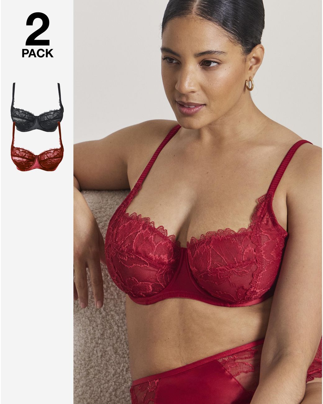 Pretty Secrets Red 2 Pack Willow Bras