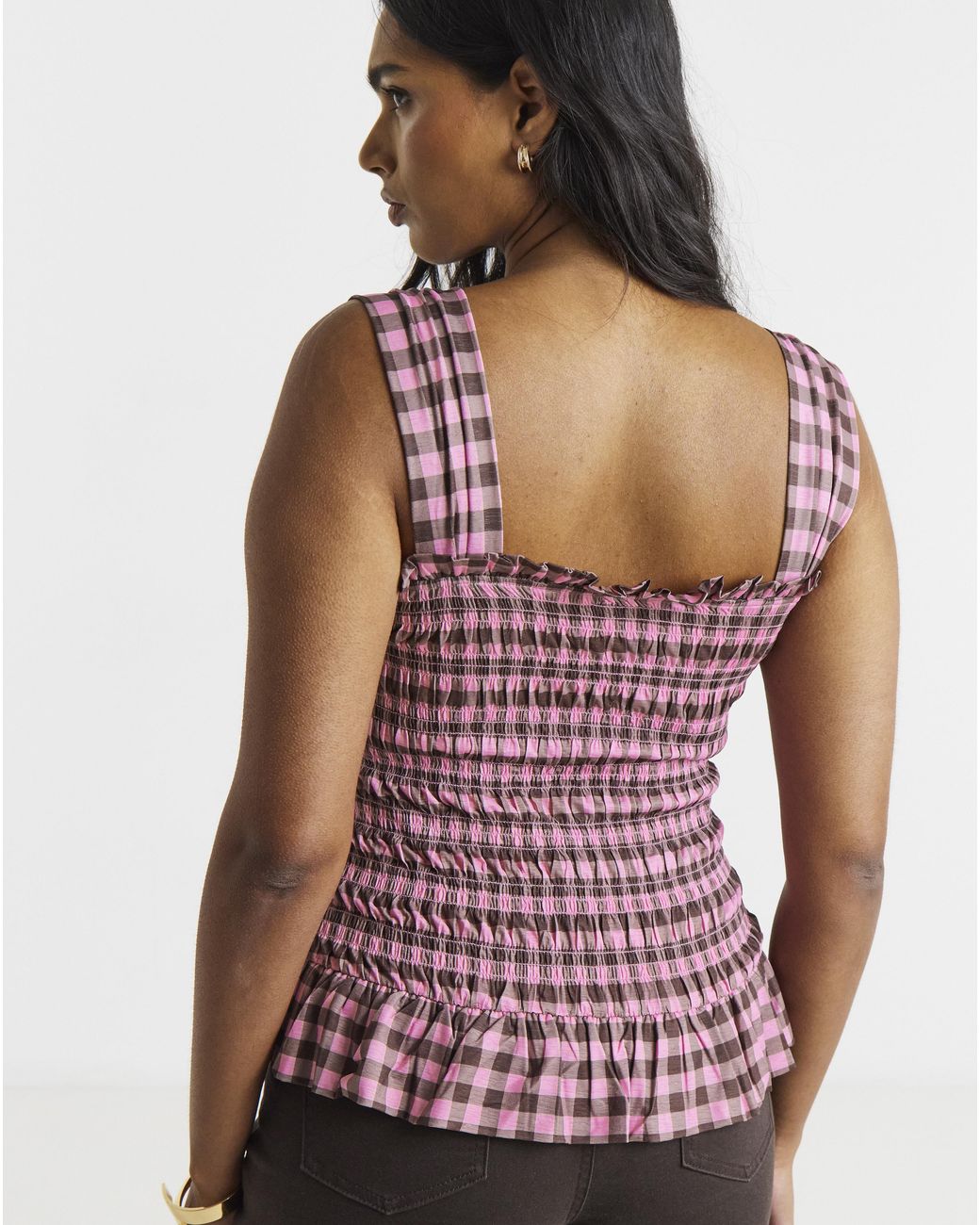 Simply Be Shirred Mesh Tank Top