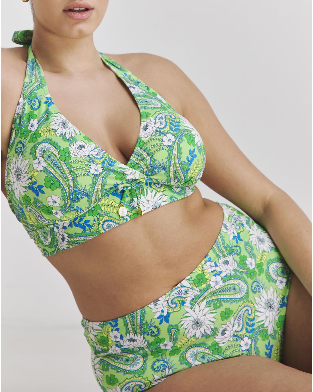 Joe Browns Green Paisley Print Bikini Bottoms