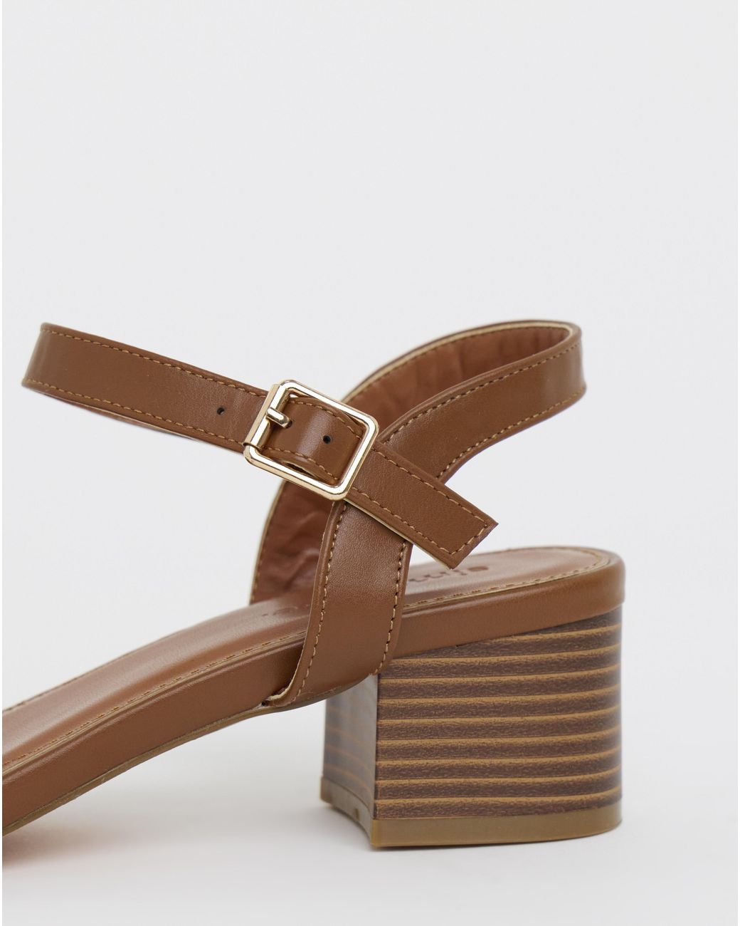 Simply Be Blue Block Heel Barely There Sandal Exwide