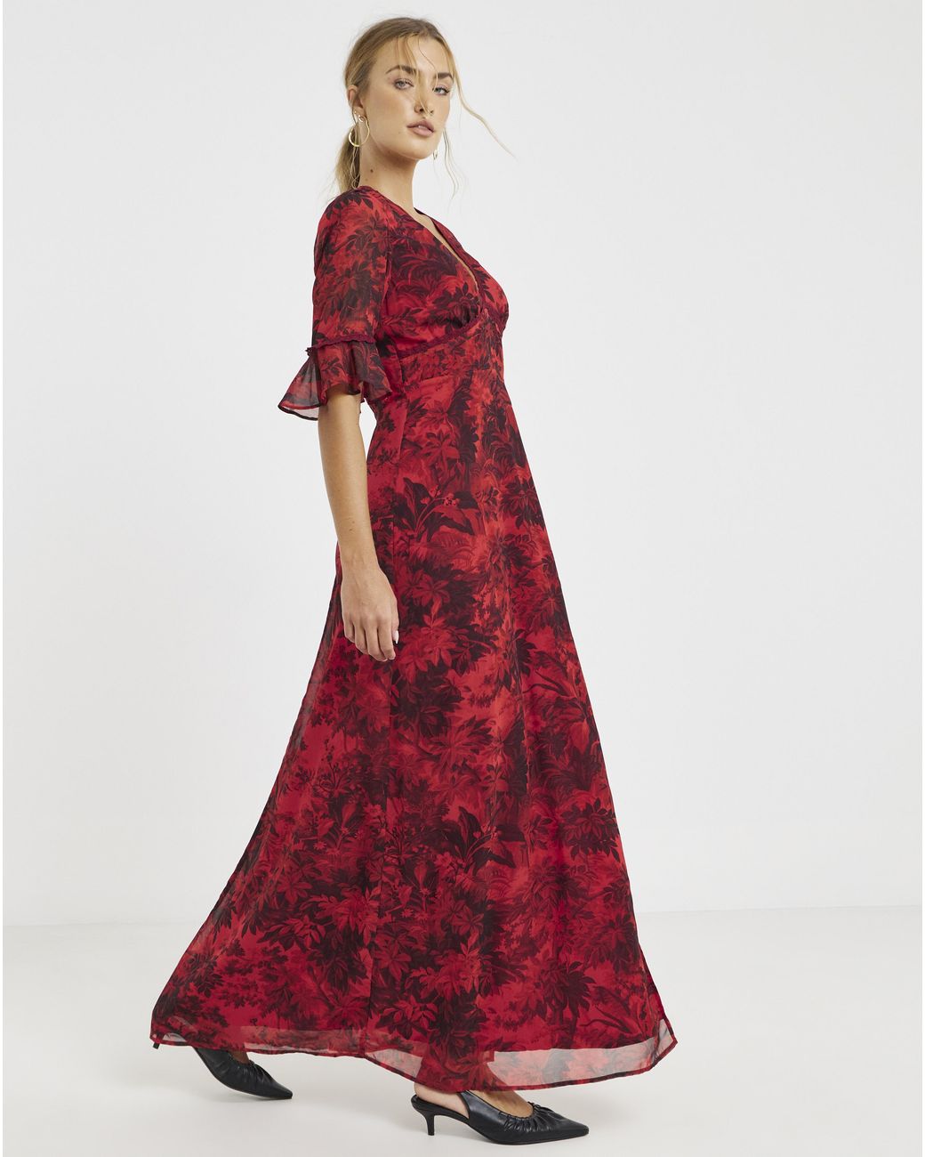 Hope & Ivy Red Aaliyah Maxi Dress
