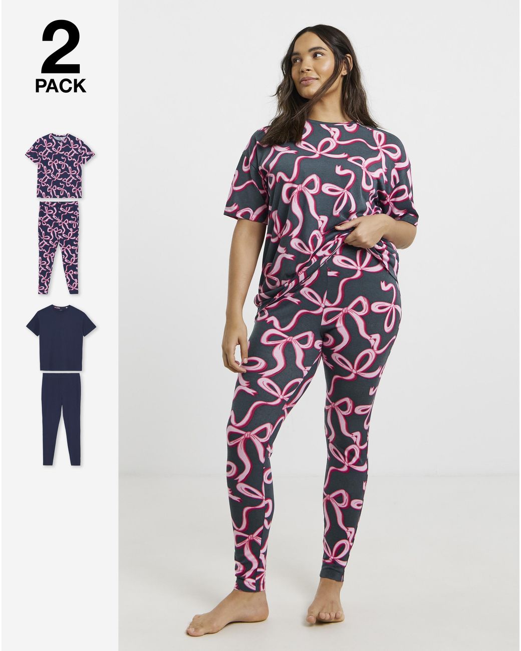 Simply Be Blue Value 2 Pack Legging Pj Set
