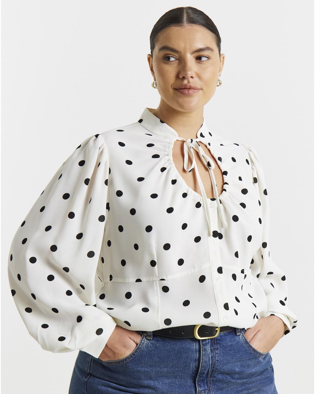 Simply Be White Puff Sleeve Shirt