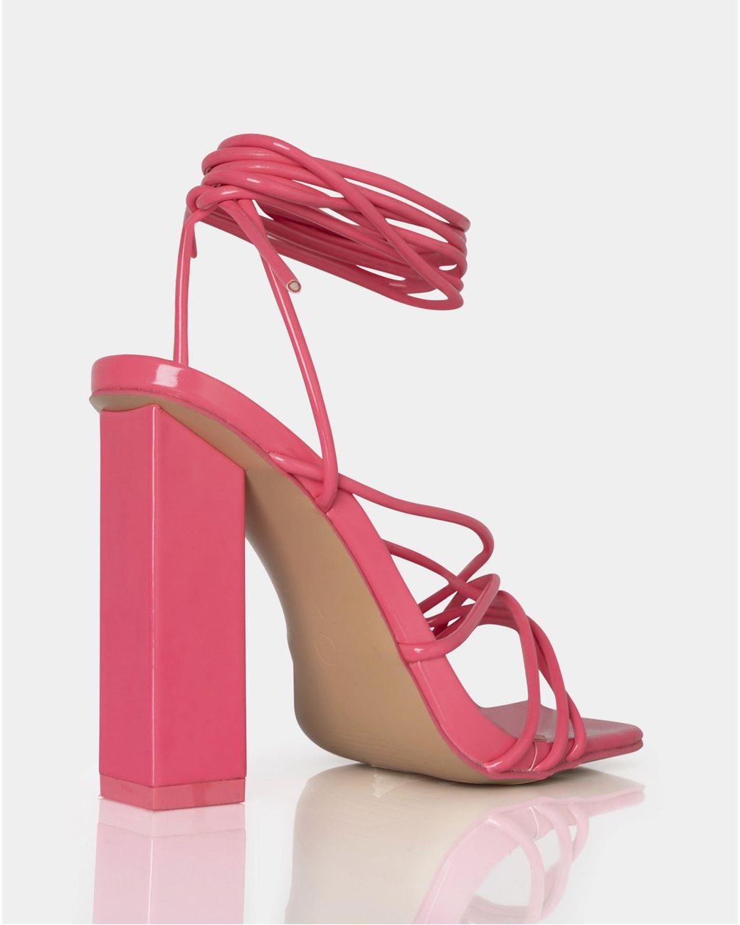 Public Desire Pink Nyla Wide Fit Lace Sandals
