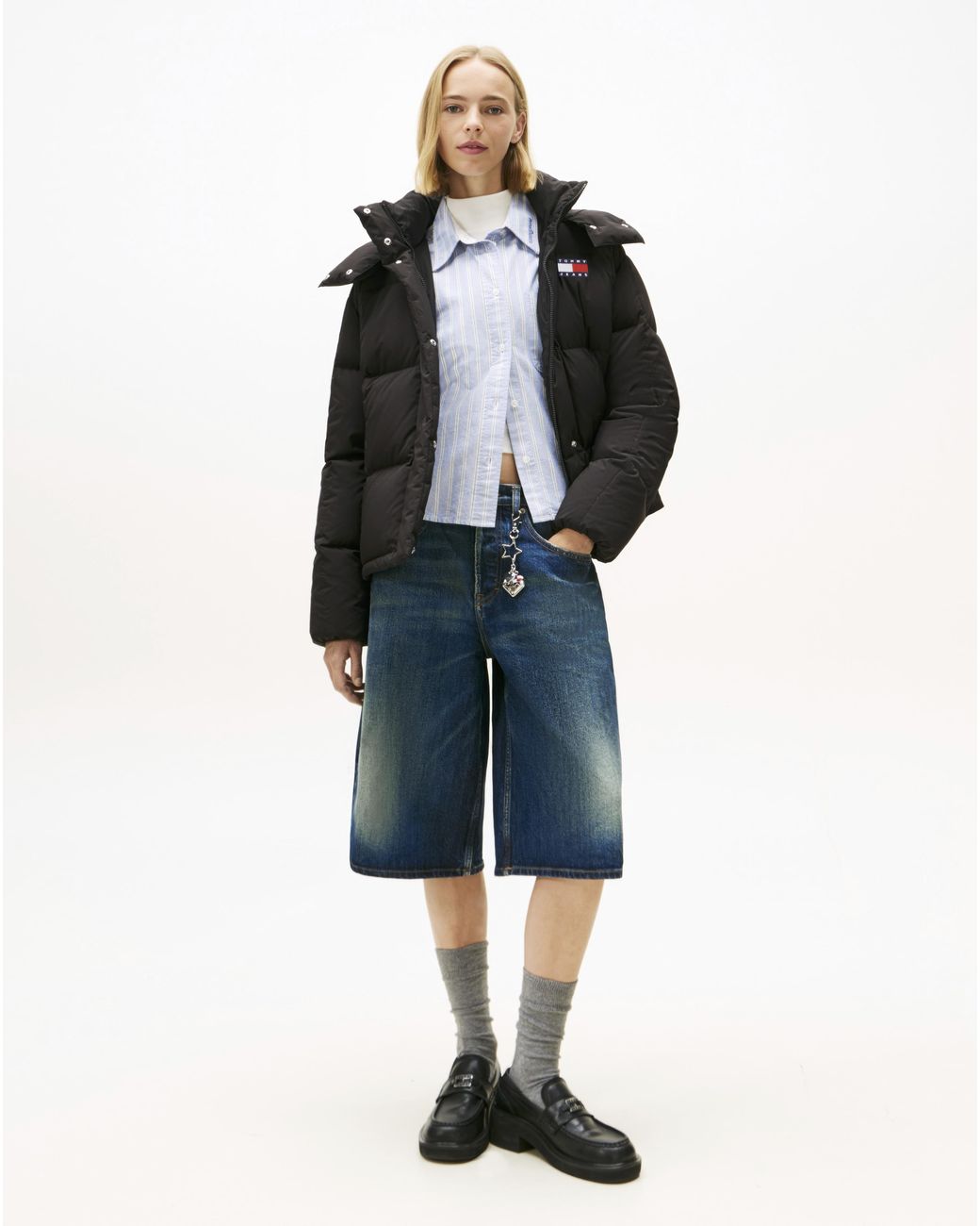 Tommy Hilfiger Black Alaska Grid Down Jacket