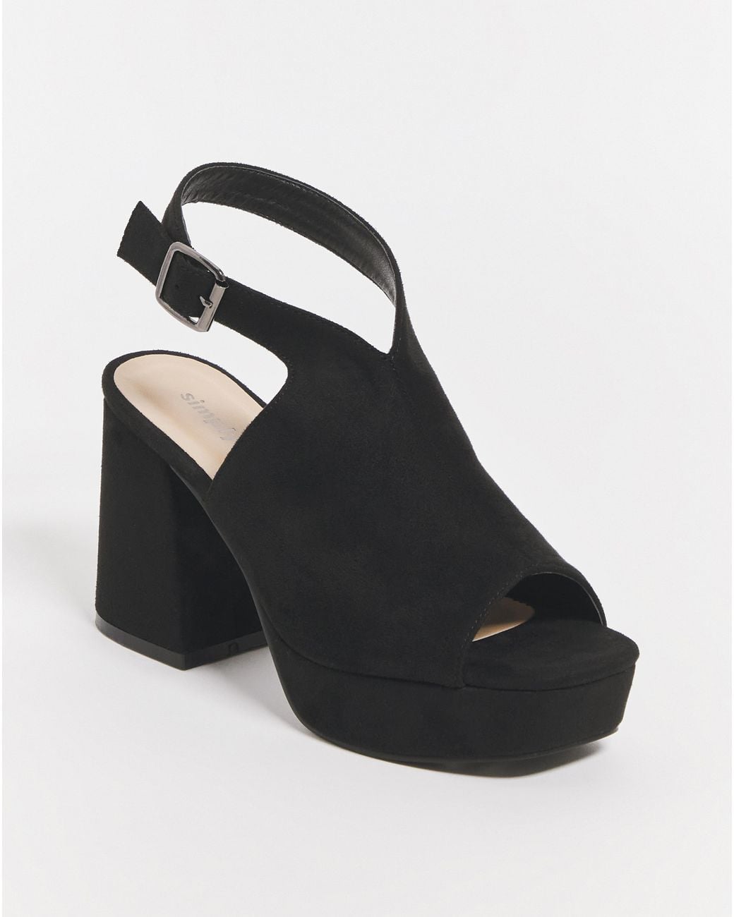 Simply Be Black Scoop Front Shoe Boots Ex Wide
