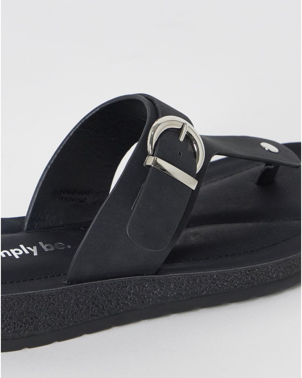 Simply Be Gray Toe Post Comfort Sandal Wide