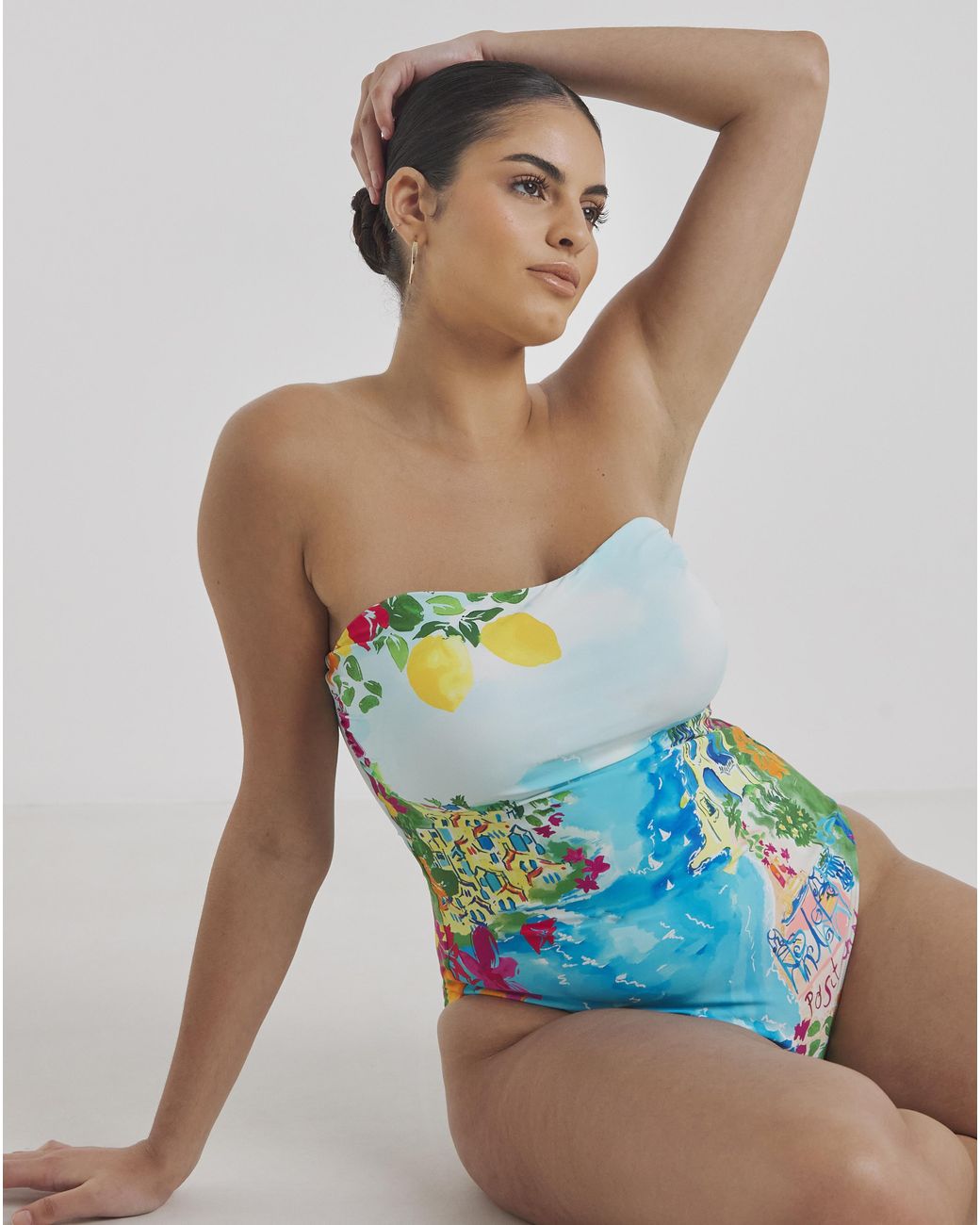 Simply Be Blue Bandeau Swimsuit