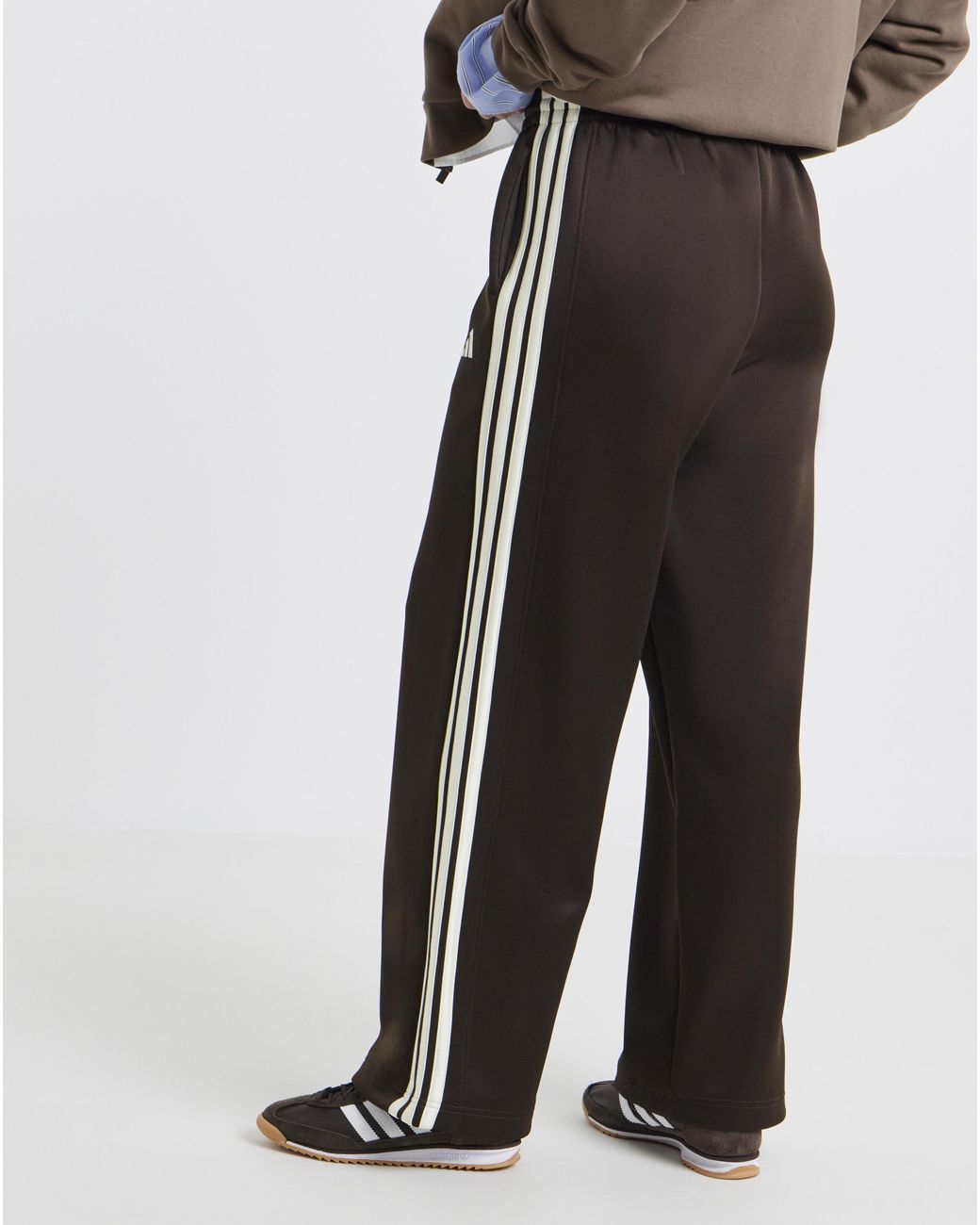 Adidas Brown 3 Stripe Stadium Track Pant