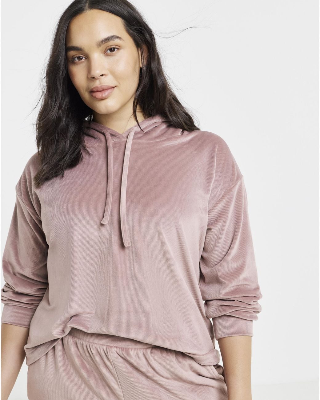 Figleaves Pink Velour Hooded Lounge Set