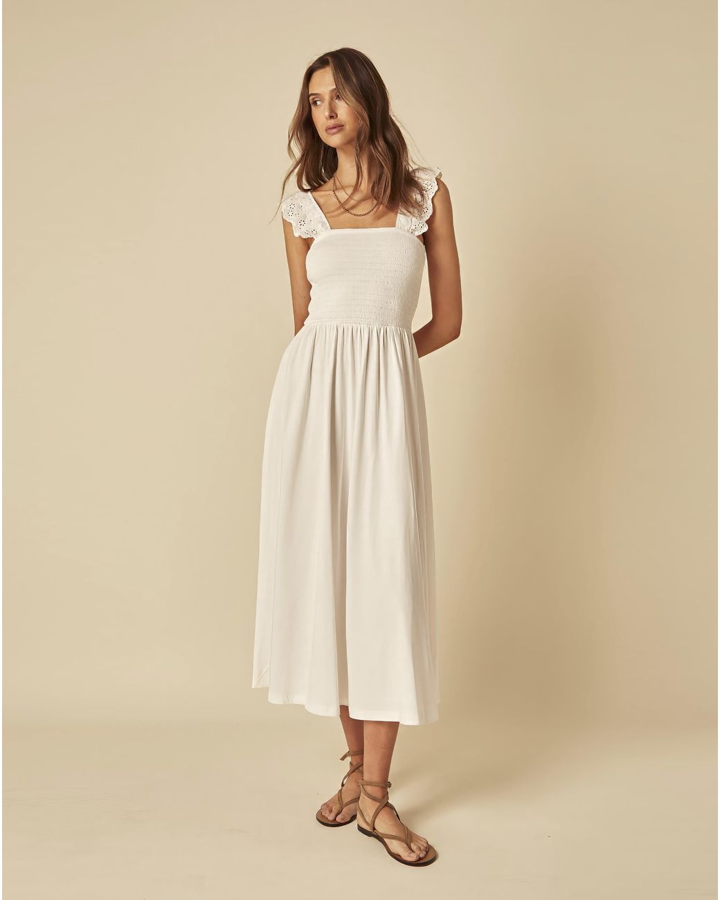 Nobody's Child Natural Rita Broderie Dress