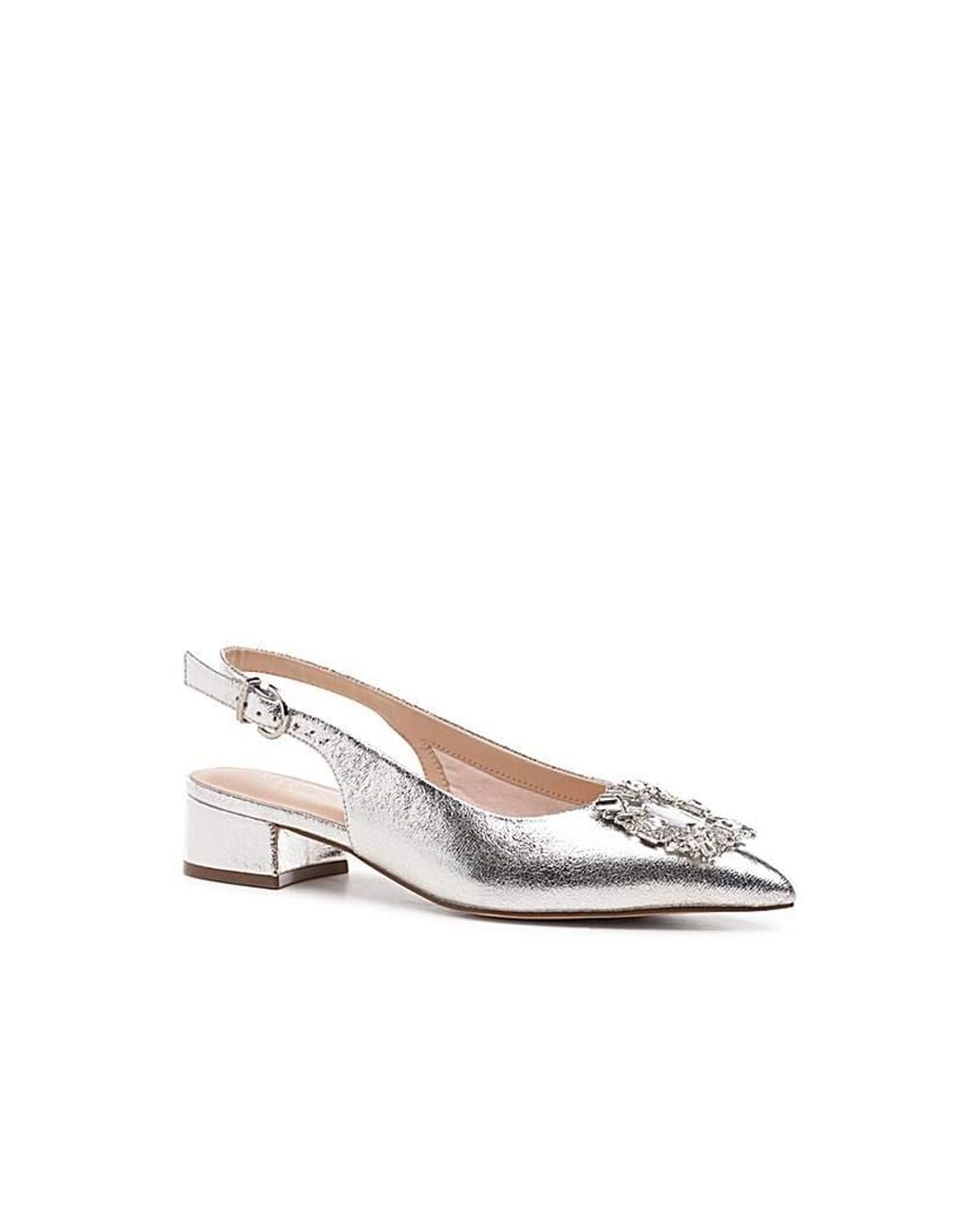 Paradox London White Fortune Low Block Heels