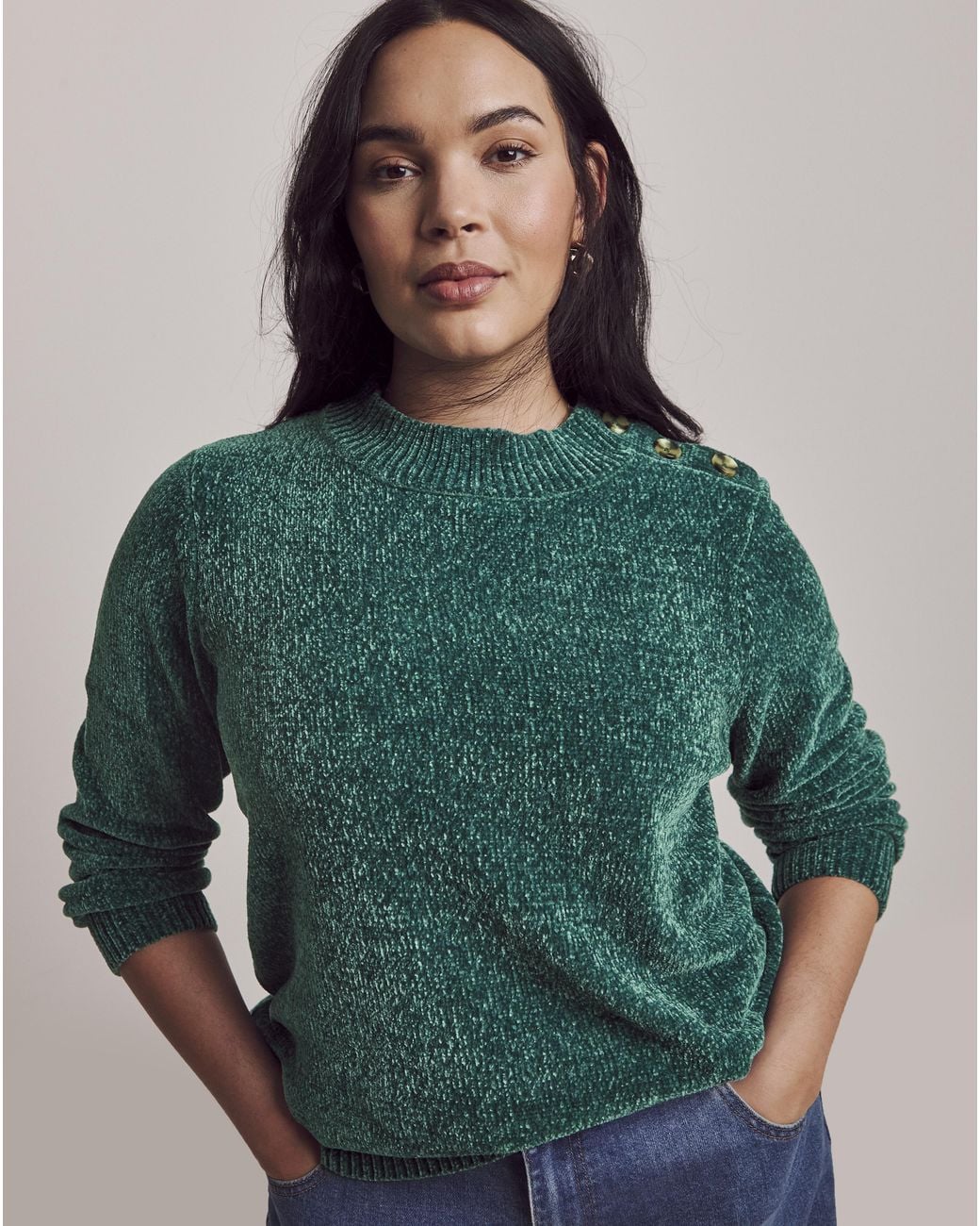 Julipa Green Chenille Knitted Jumper