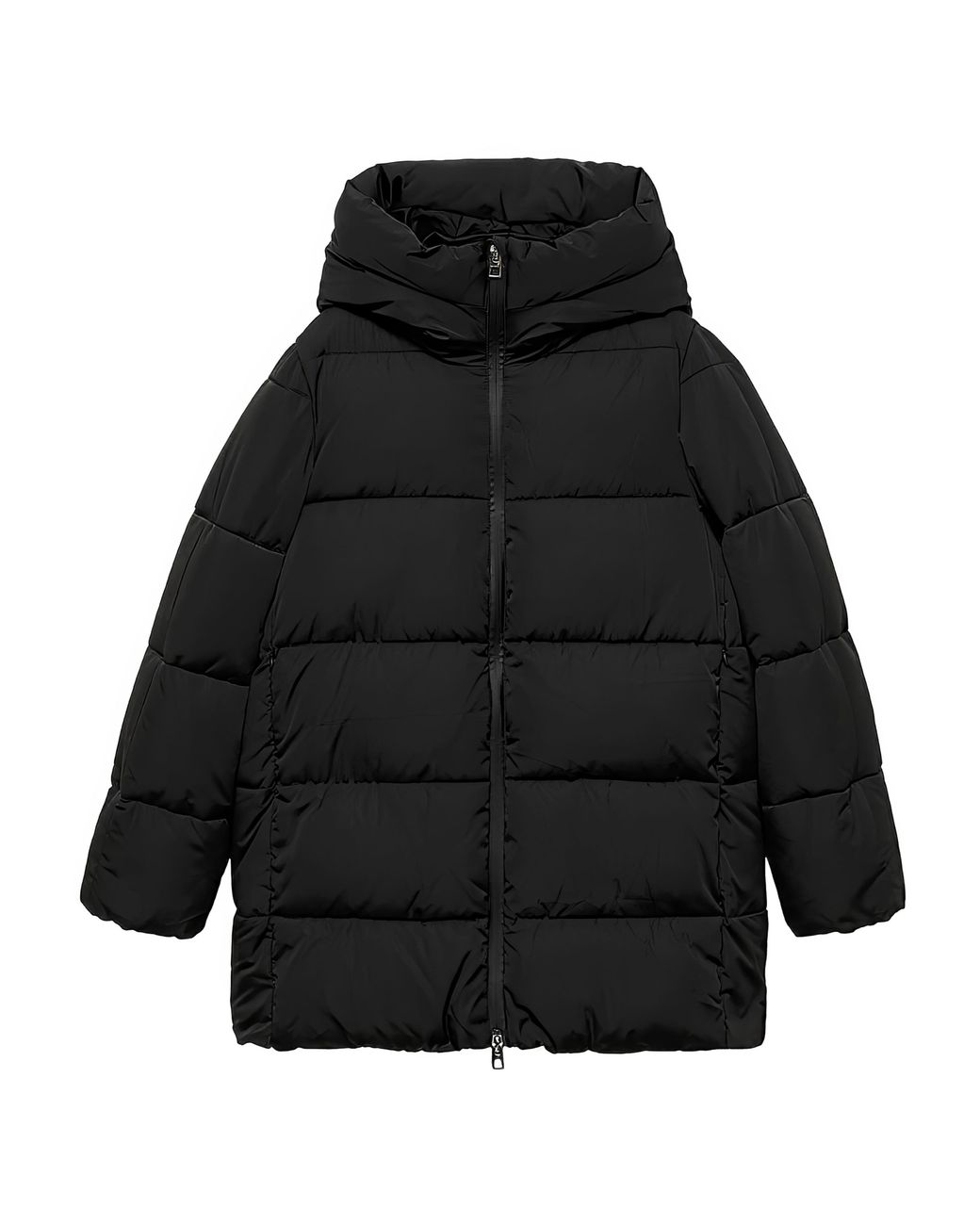 Mango Blue Quilted Anorak Puffer With Hood