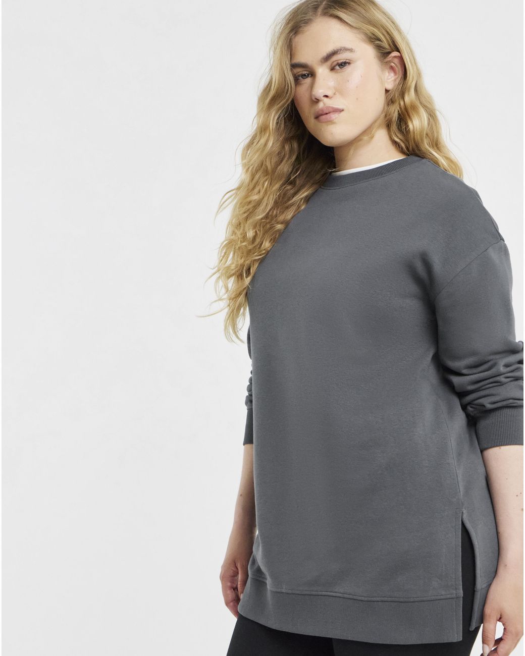 Simply Be Gray Side Split Sweatshirt Tunic