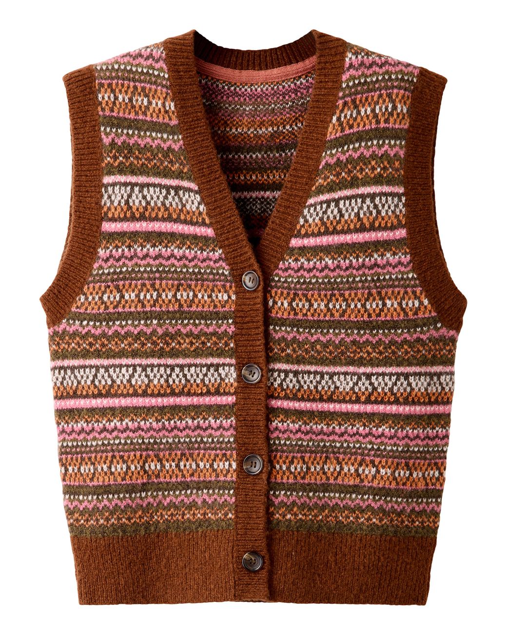 Joe Browns Brown Button Through Knitted Vest