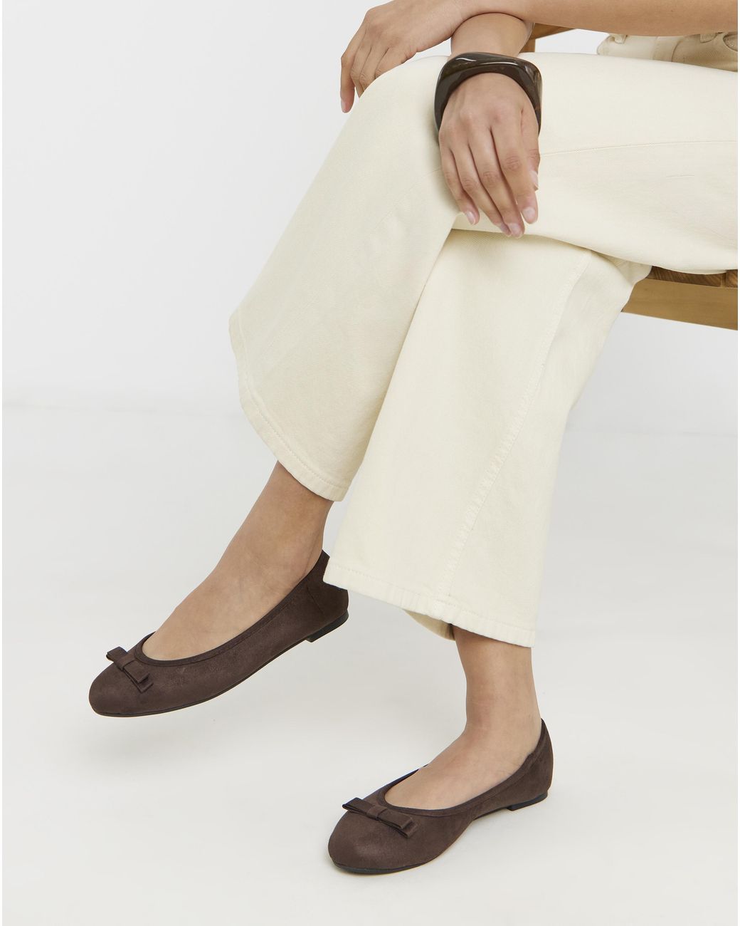 Simply Be Natural Classic Ballerina Bow Shoe Extra Wide