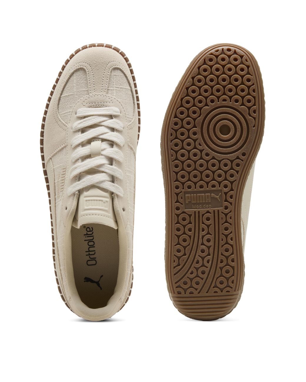 PUMA White Palermo Vintage Suede Trainers