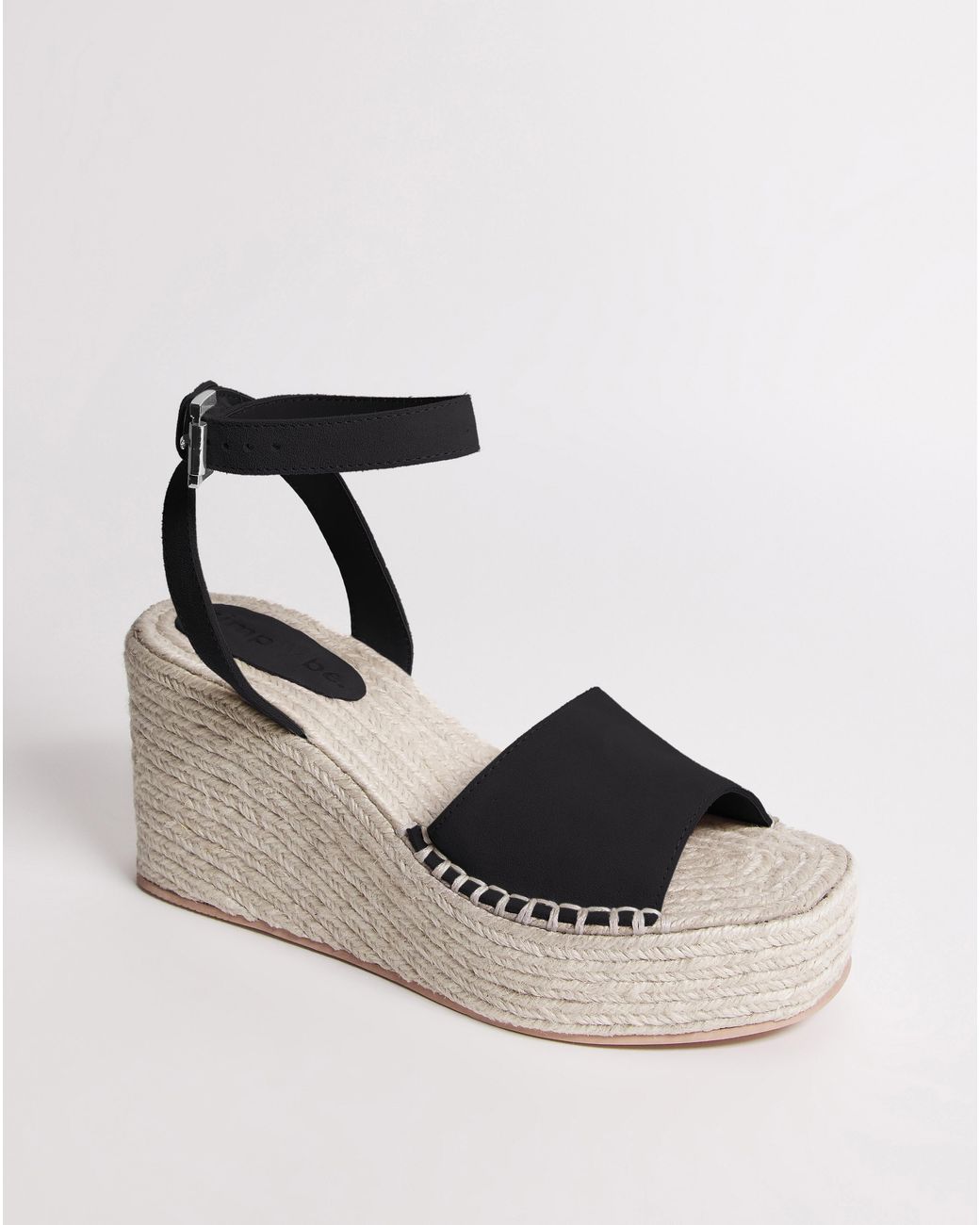 Simply Be Black Suede Espadrille Wedge Sandals Wide