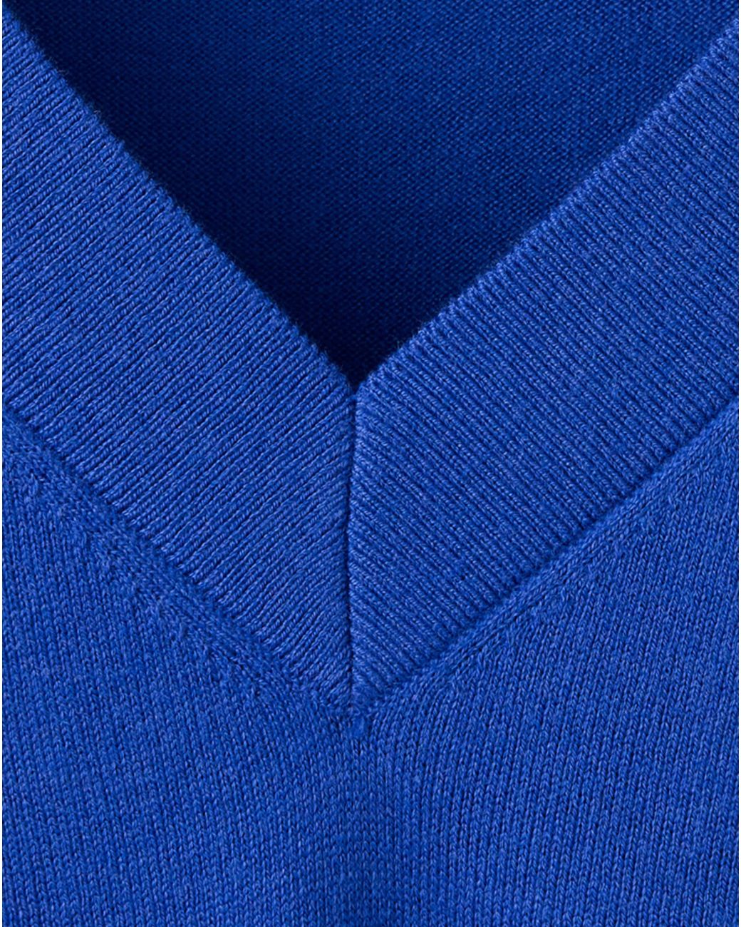 Mango Blue V-Neck Knit Sweater