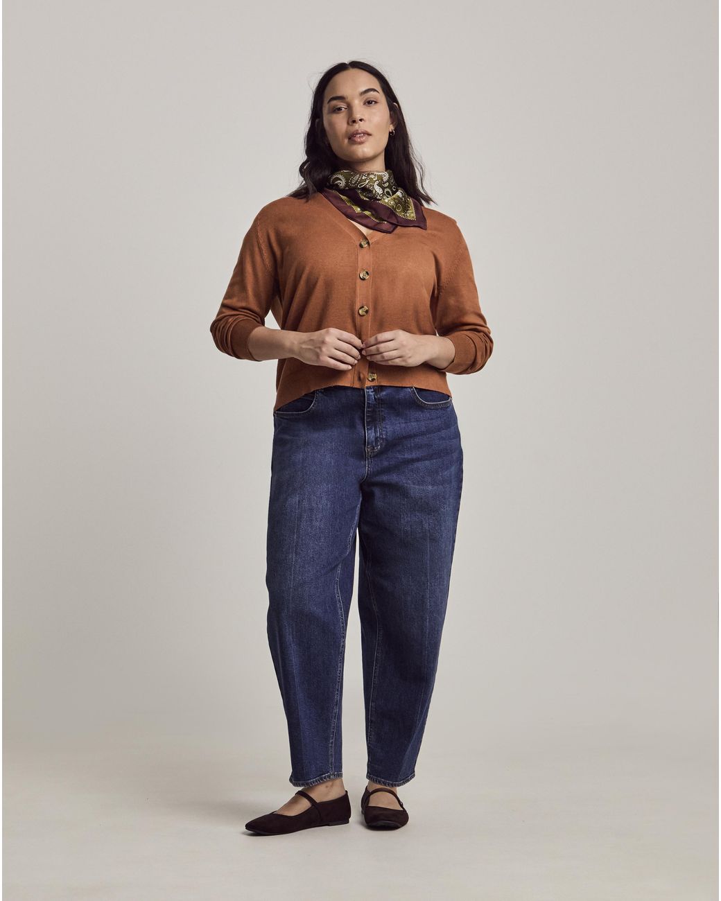 Julipa Brown V-Neck Cardigan