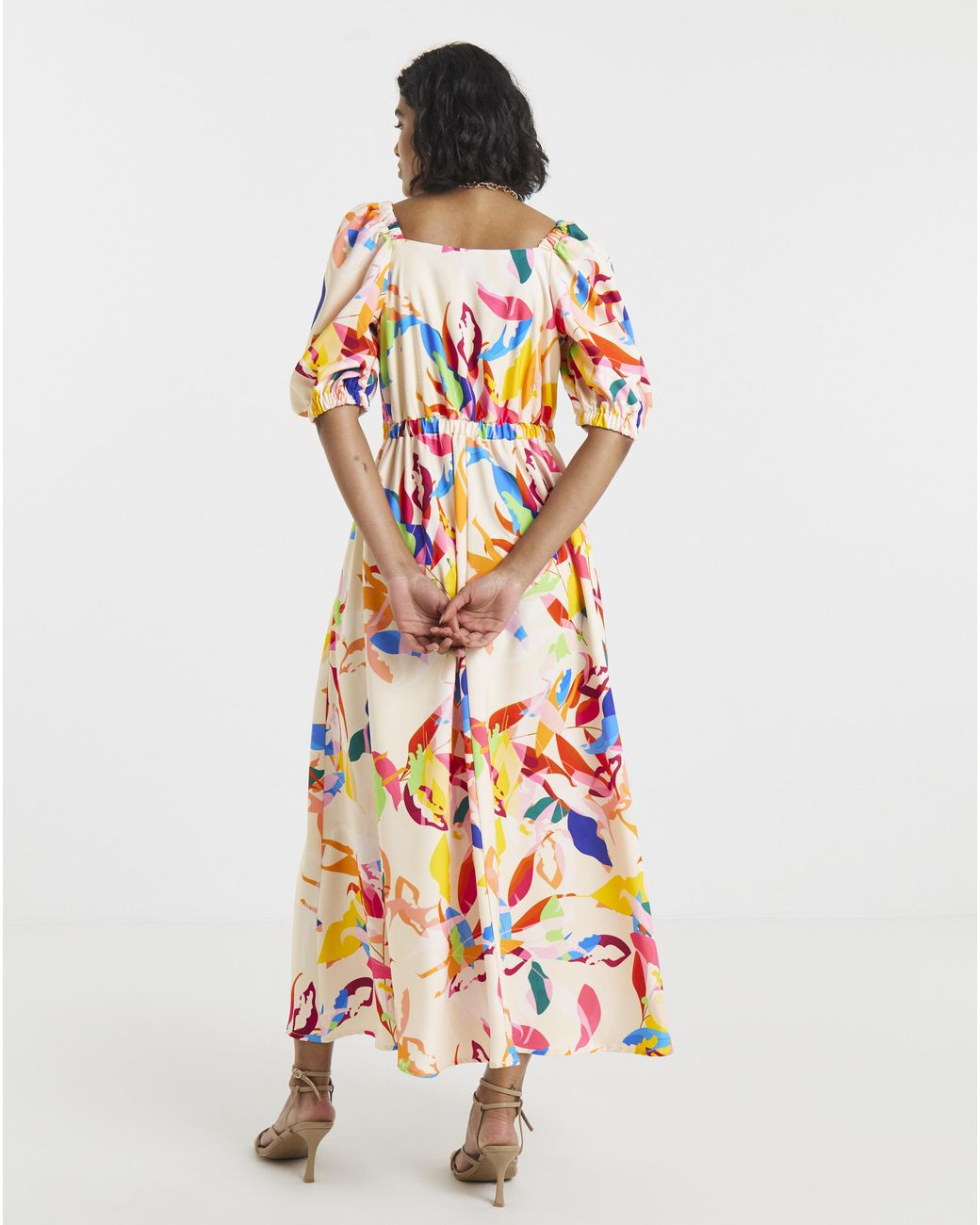 Twisted Wunder White Tropical Midaxi Dress