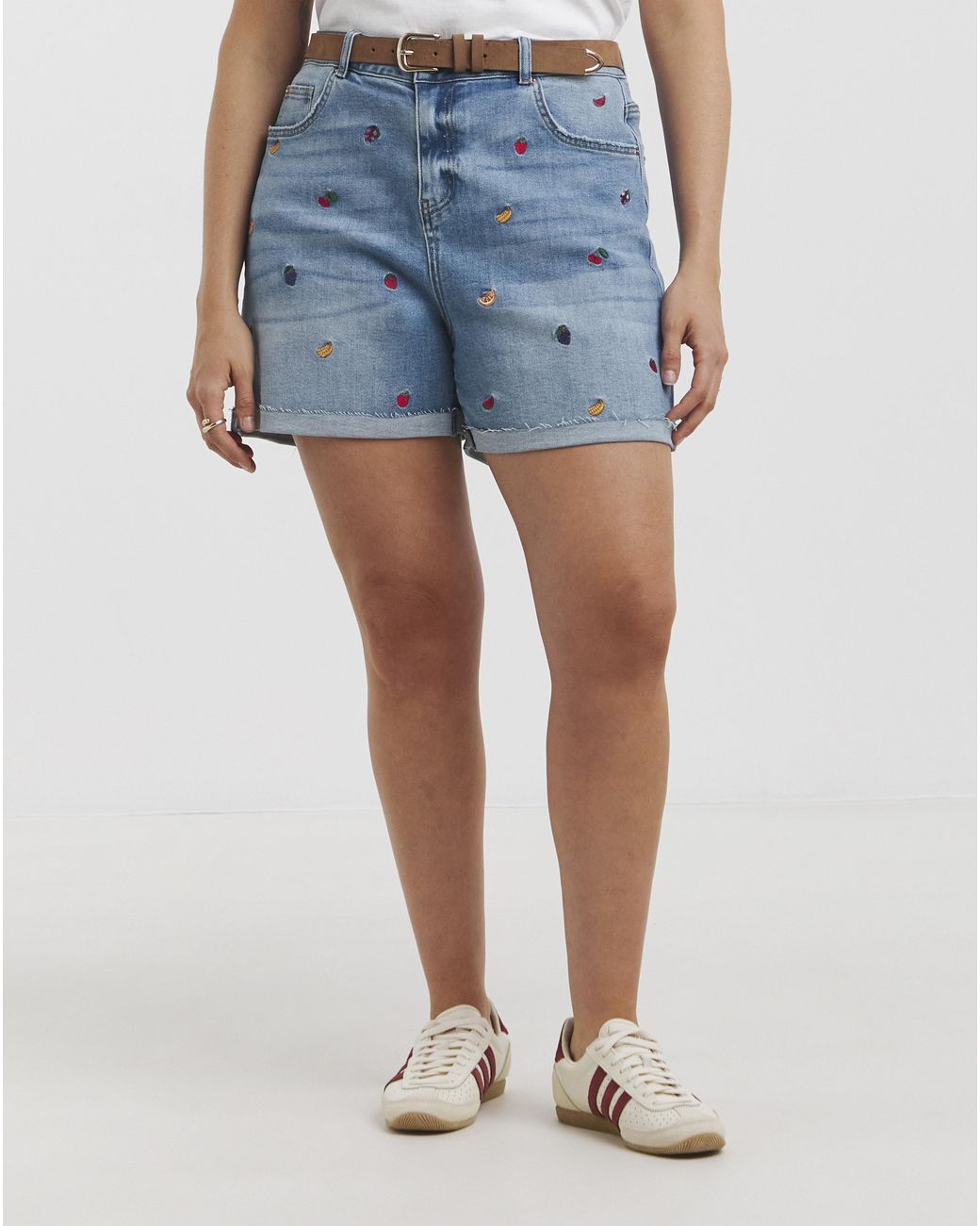 Simply Be Blue Sbe Fruit Roll Hem Short