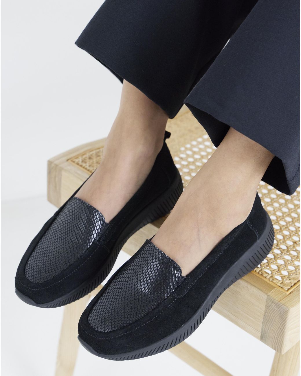 Heavenly Soles Blue Sporty Loafer E Fit