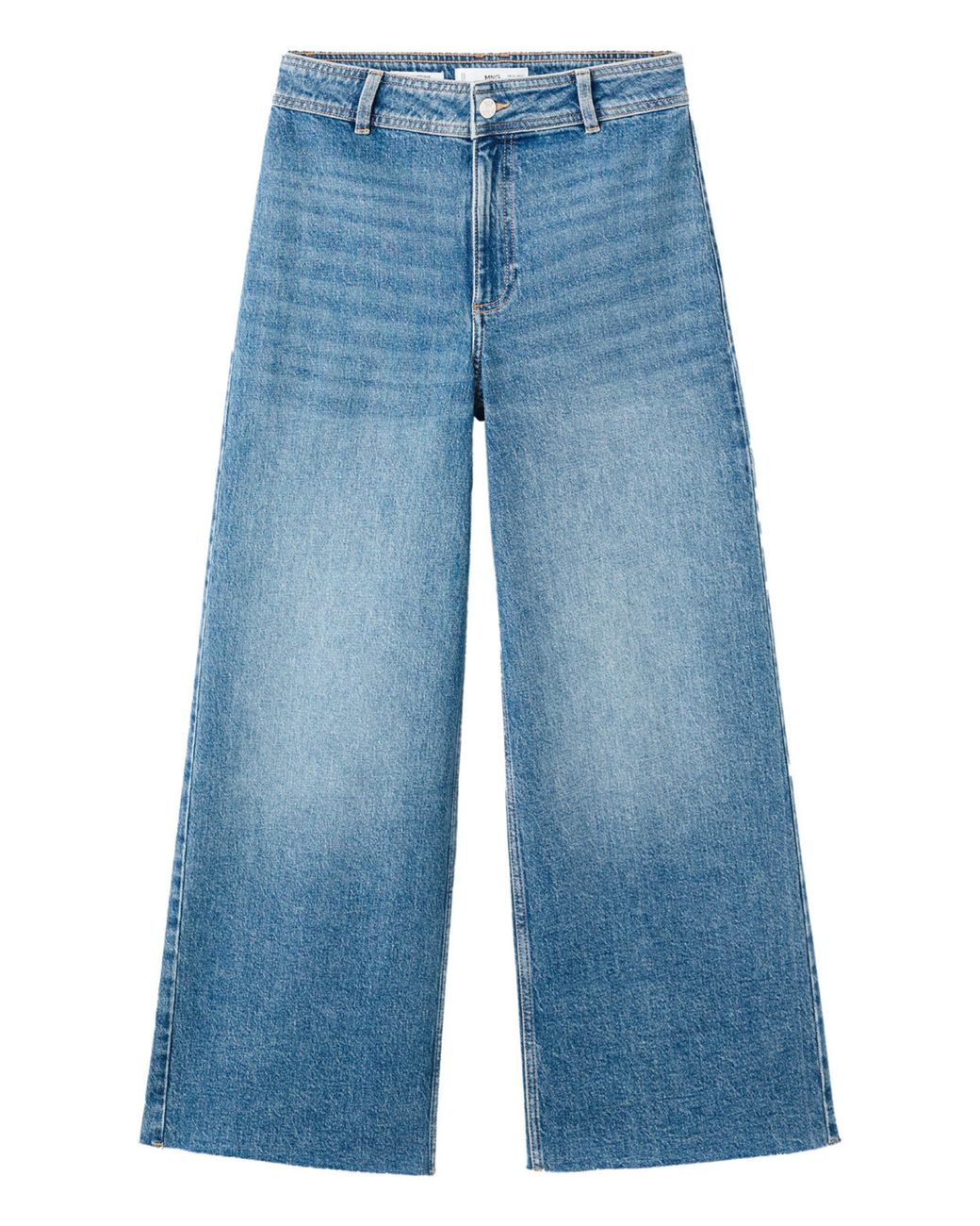 Mango Blue High Waisted Culotte Jean