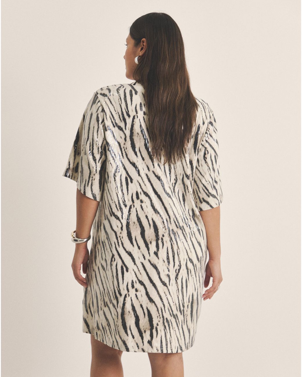 Simply Be Natural Sequin T-Shirt Dress