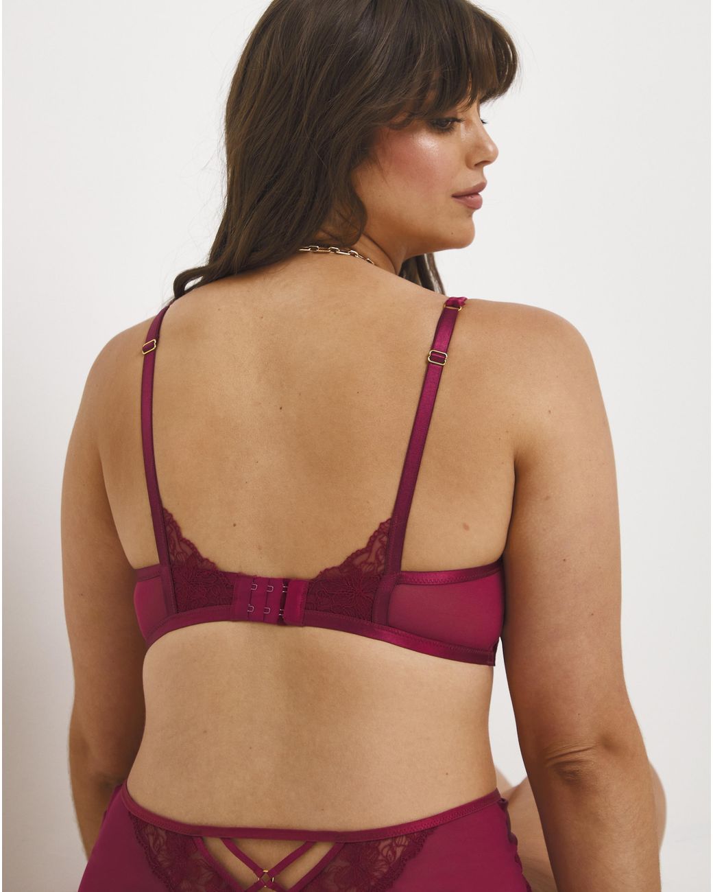 Figleaves Red Audrey Embroidery Balcony Bra