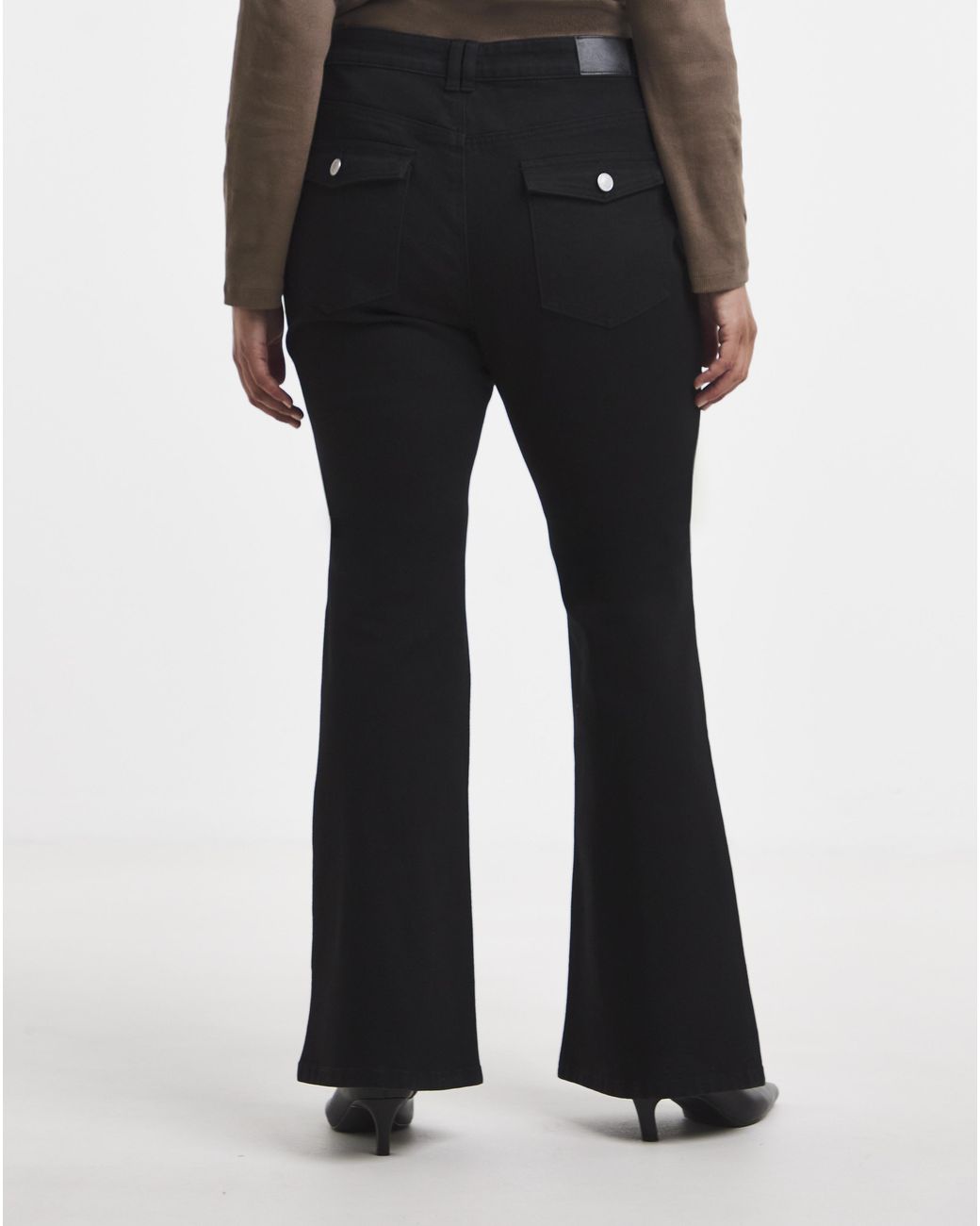 Simply Be White Flare Jeans