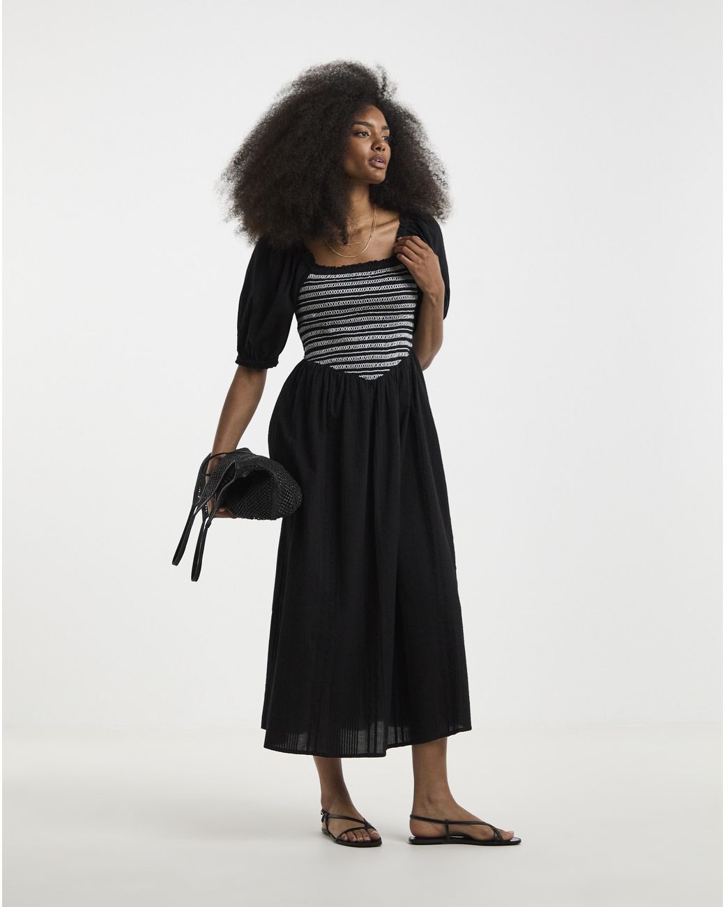 Simply Be Black Shirred Dress