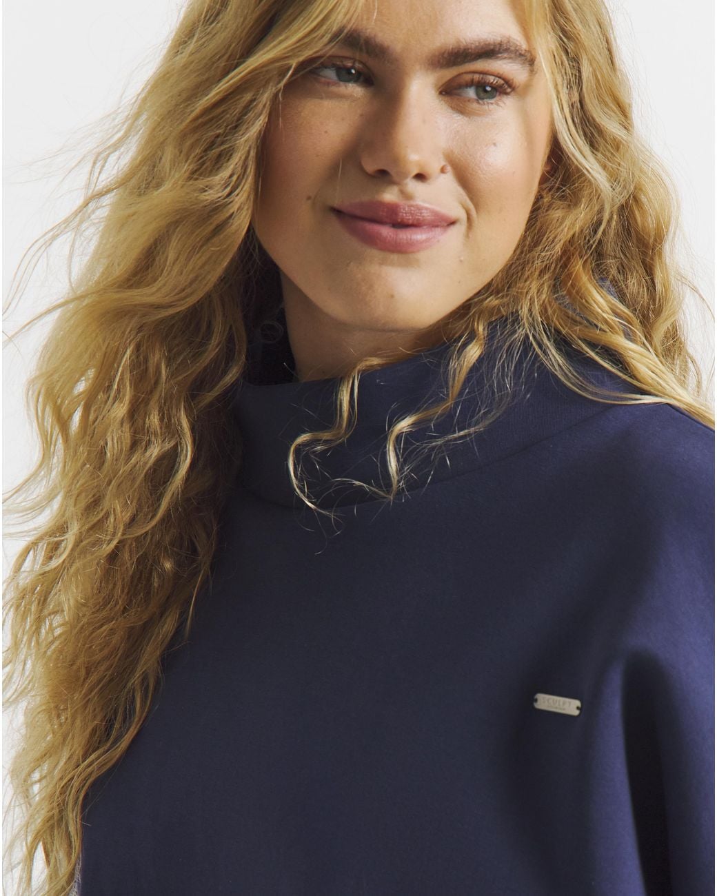 Sculpt Activewear Blue High Neck Jumper