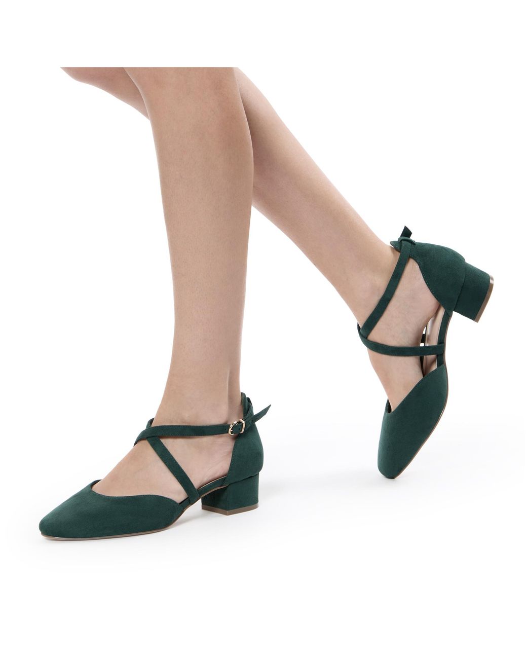 Paradox London Green Gemma Wide Fit Shoes