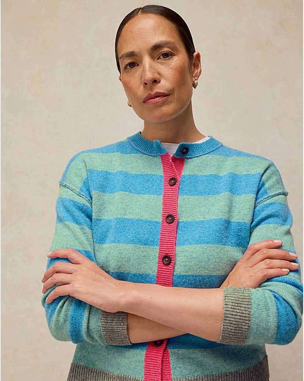 White Stuff Blue Sansa Stripe Cardi