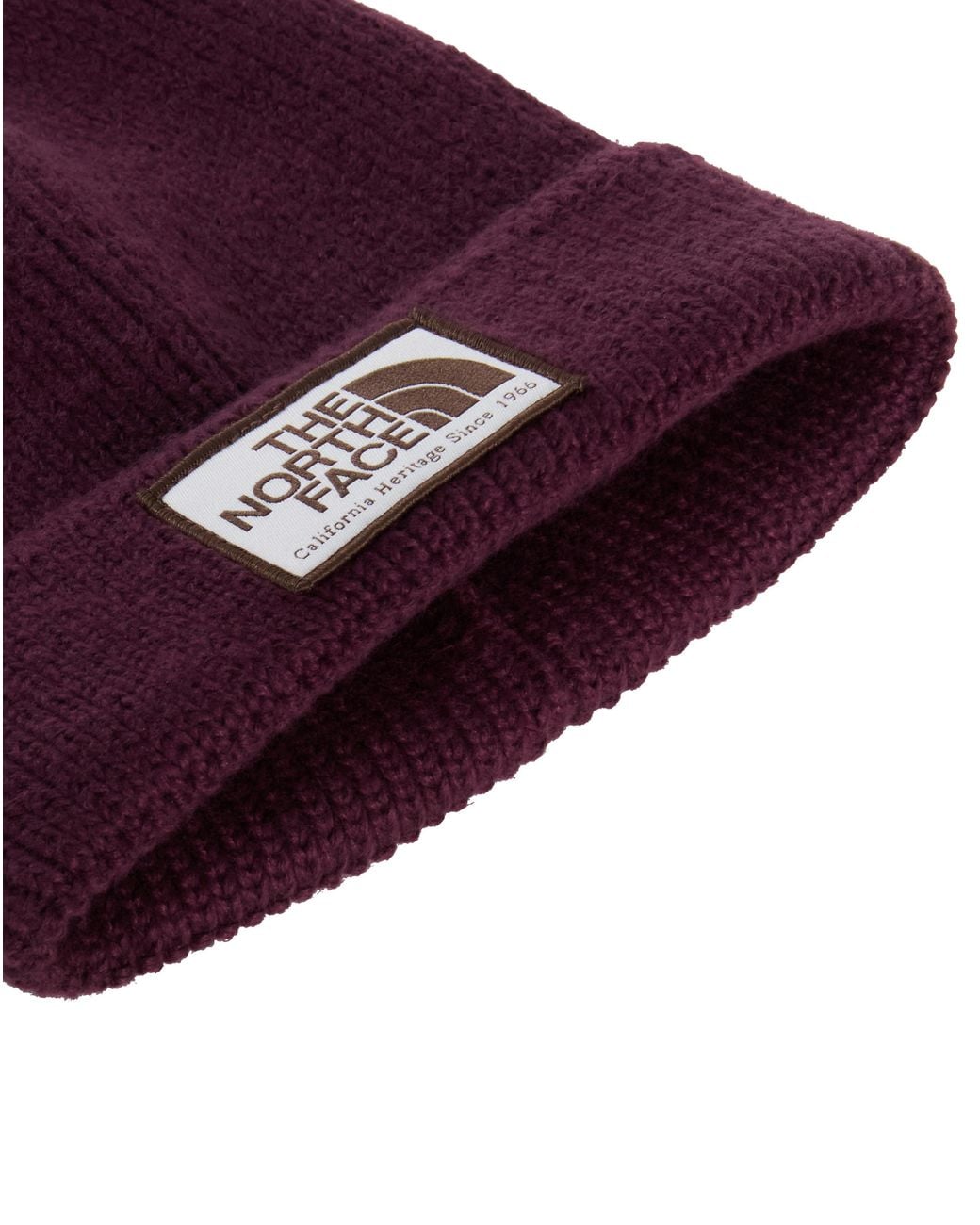 The North Face Purple Logo Box Cuffed Beanie