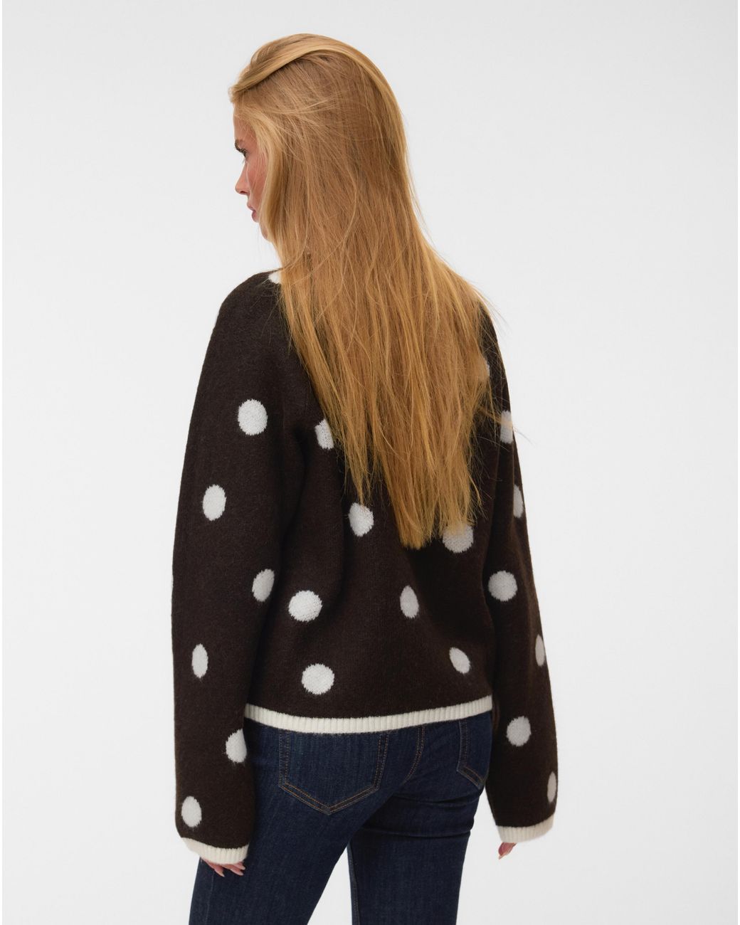 Vero Moda Brown Spot Knit Jumper