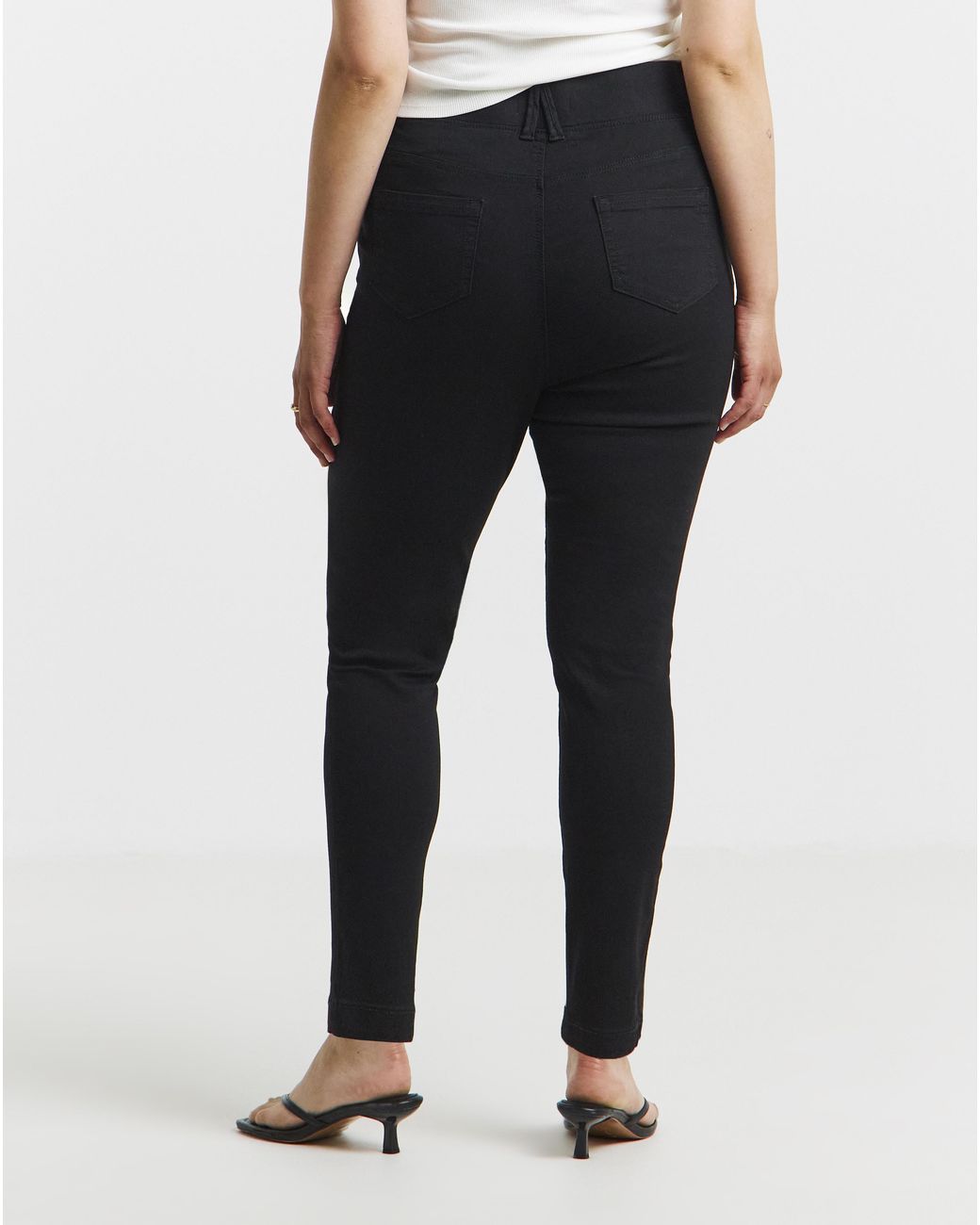 Simply Be White Skinny Pull On Jeggings