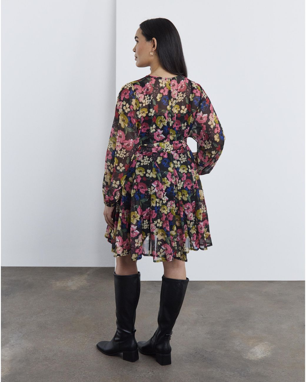 Simply Be Brown Floral Skater Dress